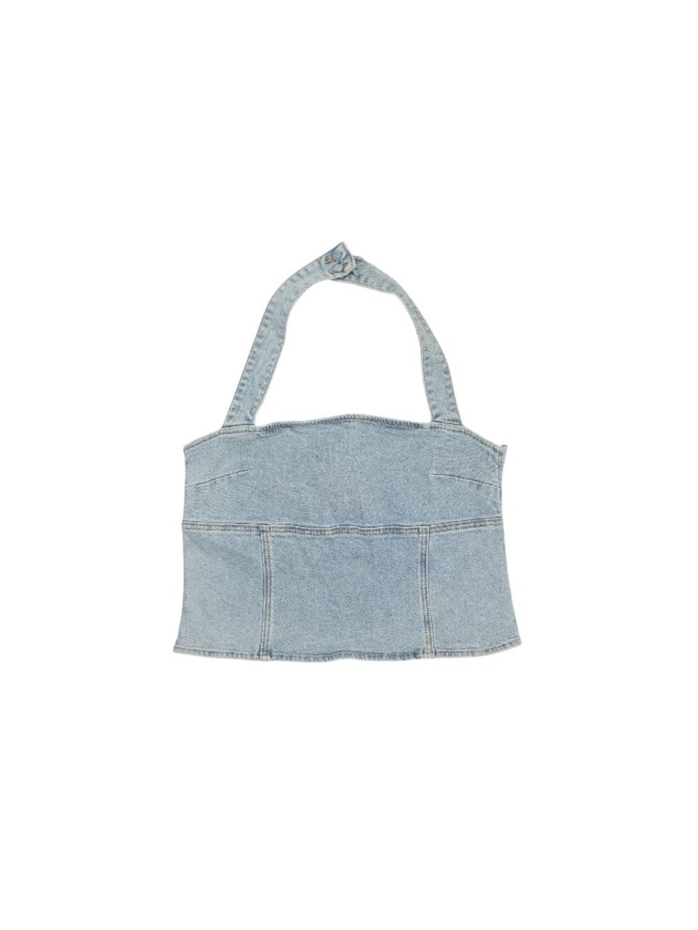 Meshki Dayna Denim Halter Top in Light Vintage